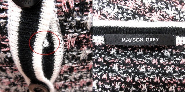  Mayson Grey MAYSON GREY кардиган вязаный длинный рукав общий рисунок 2 чёрный черный розовый /RT женский 