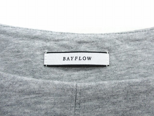 ベイフロー BAYFLOW カットソー Tシャツ 半袖 コットン シンプル 2 グレー 灰 /KT30 レディース_画像3