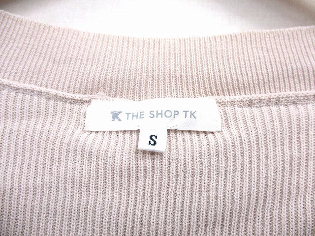 ザショップティーケー THE SHOP TK カットソー Tシャツ 長袖 Vネック シンプル S ベージュ /KT11 レディース_画像3
