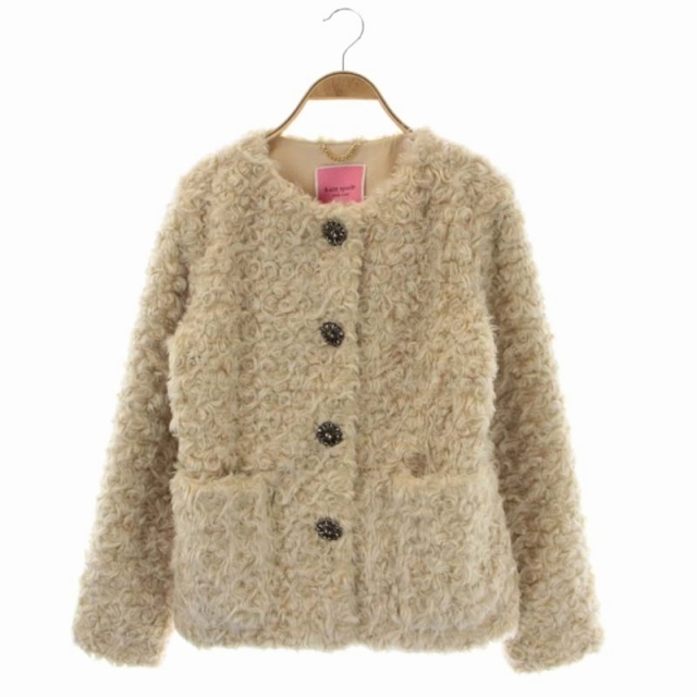送料無料】 総裏地 ノーカラー ショート ファージャケット jacket