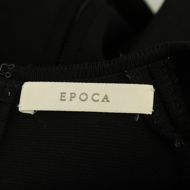 エポカ EPOCA ワンピース 半袖 ストレート ミニ クルーネック 40 黒 ブラック /AA ■OS レディース_画像3