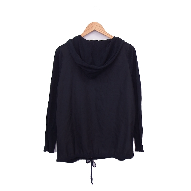  Comme Ca Ism COMME CA ISM cardigan long sleeve ribbon hood cotton L black black /KT35 lady's 