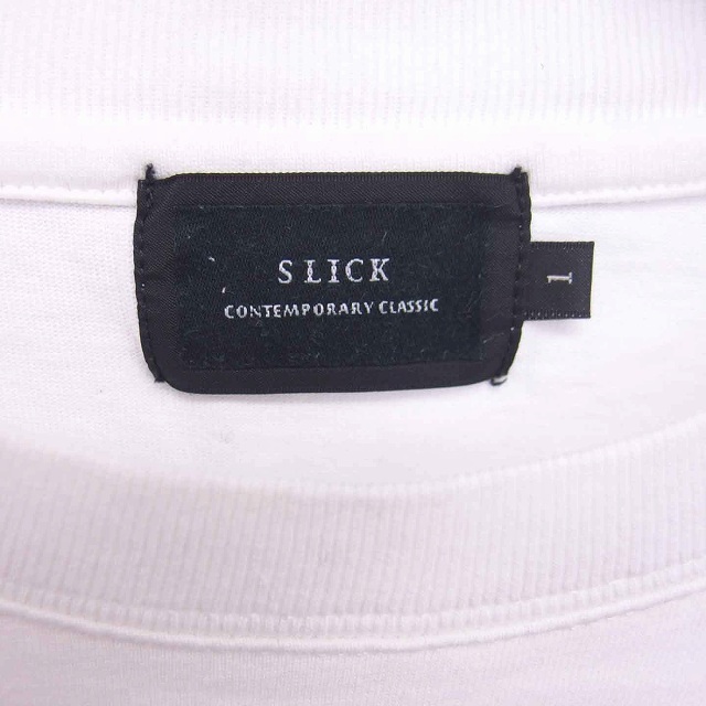 スリック SLICK Tシャツ カットソー モックネック ビッグシルエット 長袖 1 ホワイト 白 /TT26 メンズ_画像3