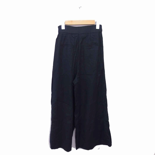  Duras DURAS широкий брюки высокий талия одноцветный простой тонкий лен linen.F угольно-серый /TT5 женский 