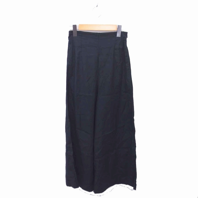  Duras DURAS широкий брюки высокий талия одноцветный простой тонкий лен linen.F угольно-серый /TT5 женский 