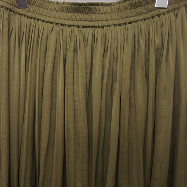  azur bai Moussy AZUL by moussy gathered skirt maxi height long plain simple M khaki /FT30 lady's 