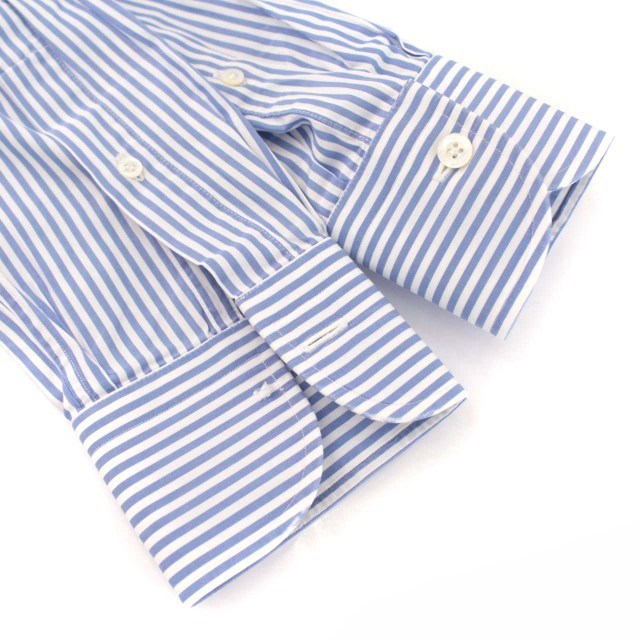フライ FRAY ワイシャツ ビジネス ストライプ ホリゾンタルカラー 長袖 15.5/39 水色 /DK ▲H メンズ_画像6