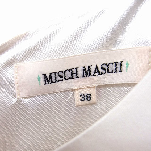 ミッシュマッシュ MISCH MASCH 花プリント フレア ワンピース 長袖 ひざ丈 38 オフホワイト 白 /FT9 レディース_画像3
