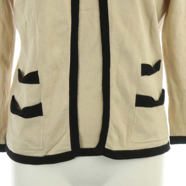  Rope ROPE ensemble 2 point set knitted cut and sewn short sleeves pull over cardigan long sleeve ribbon crew neck M beige black black 