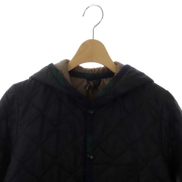 日本最大の 黒 36 中綿 フード付キルティングジャケット LAVENHAM