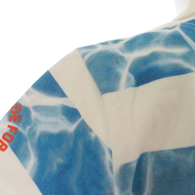 パーリーゲイツ PEARLY GATES 19SS ポロシャツ ボーダー 半袖 ロゴ プリント ゴルフウェア 0 S 青 ブルー 白 ホワイト /DK レディースの画像5