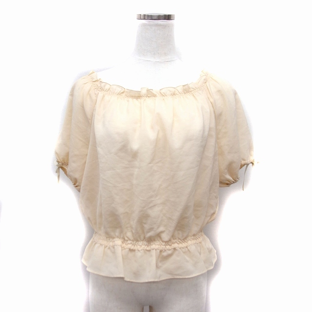  Jill Stuart JILL STUARTsia- рубашка блуза pe слива оборка короткий рукав шифон .. чувство M крем /FT22 женский 
