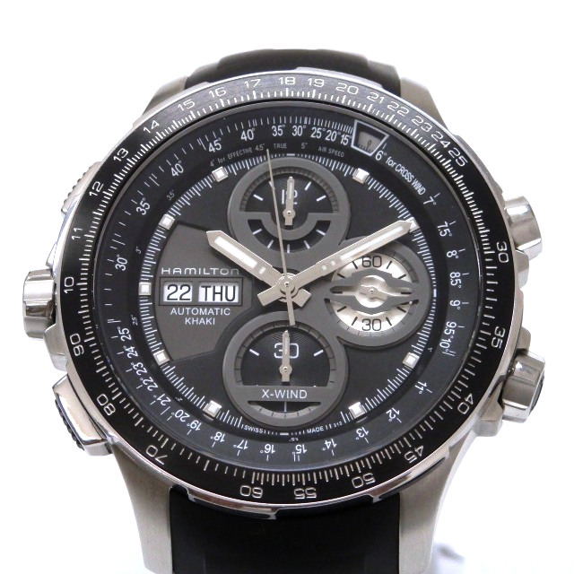 ハミルトン HAMILTON カーキ アビエーション X-WIND AUTO CHRONO 自動巻き 腕時計 ウォッチ ブラック 黒 限定モデル H77766331 メンズ