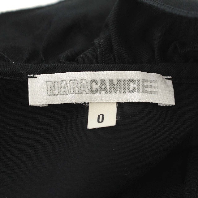 ナラカミーチェ NARA CAMICIE ブラウス シャツ フリル 七分袖 0 S 黒 ブラック /☆G レディース_画像3