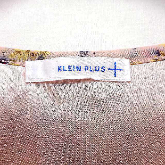  clamp ryus Michel Klein KLEIN PLUS One-piece shirt dress knees under chiffon floral print no sleeve beige /HT1 lady's 