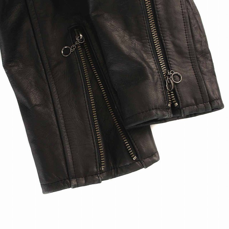  Avirex AVIREX BELLE COW DOUBLE RIDERS JACKETkau double rider's jacket leather jacket leather cow leather Zip up L black 