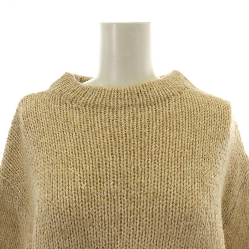  toe Be bai Agnes B To b. by agnes b. knitted sweater low gauge long sleeve alpaca .TU M beige /AN18 lady's 