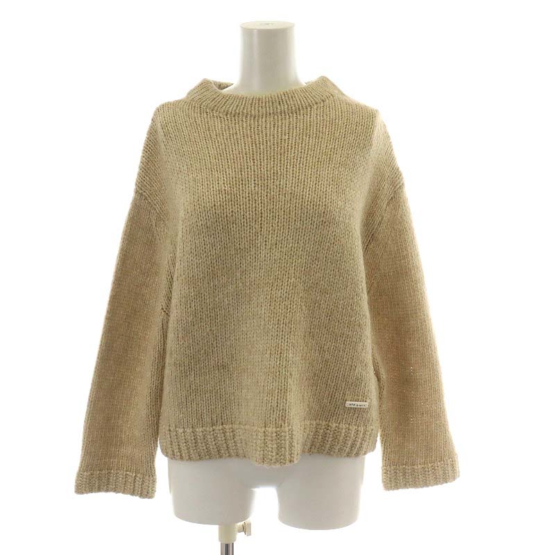  toe Be bai Agnes B To b. by agnes b. knitted sweater low gauge long sleeve alpaca .TU M beige /AN18 lady's 