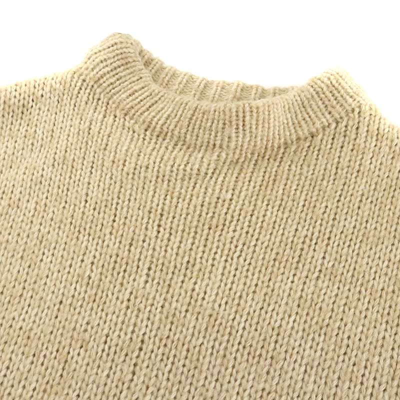  toe Be bai Agnes B To b. by agnes b. knitted sweater low gauge long sleeve alpaca .TU M beige /AN18 lady's 