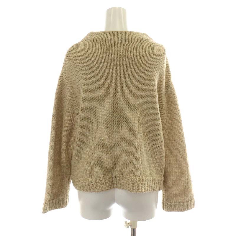  toe Be bai Agnes B To b. by agnes b. knitted sweater low gauge long sleeve alpaca .TU M beige /AN18 lady's 