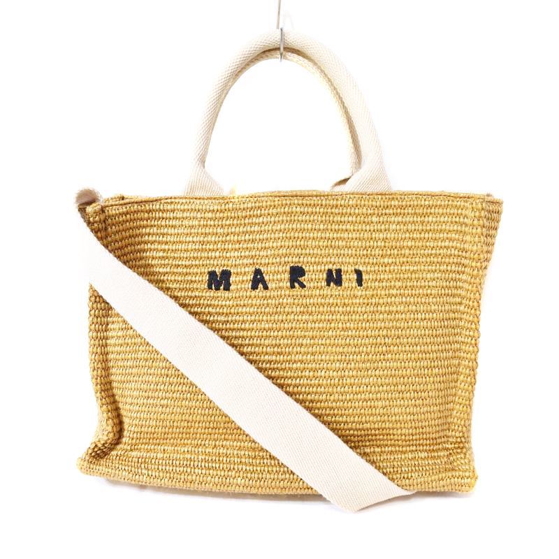 マルニ MARNI 2022 イーストウエスト EAST-WEST 2WAY ラフィア かご