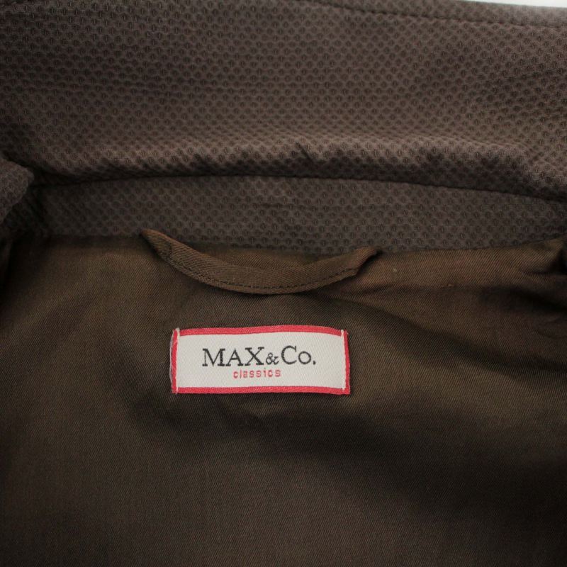 マックス&コー MAX&CO. テーラードジャケット シングル 背抜き 七分袖 40 M 茶 ブラウン /TW22 レディースの画像8