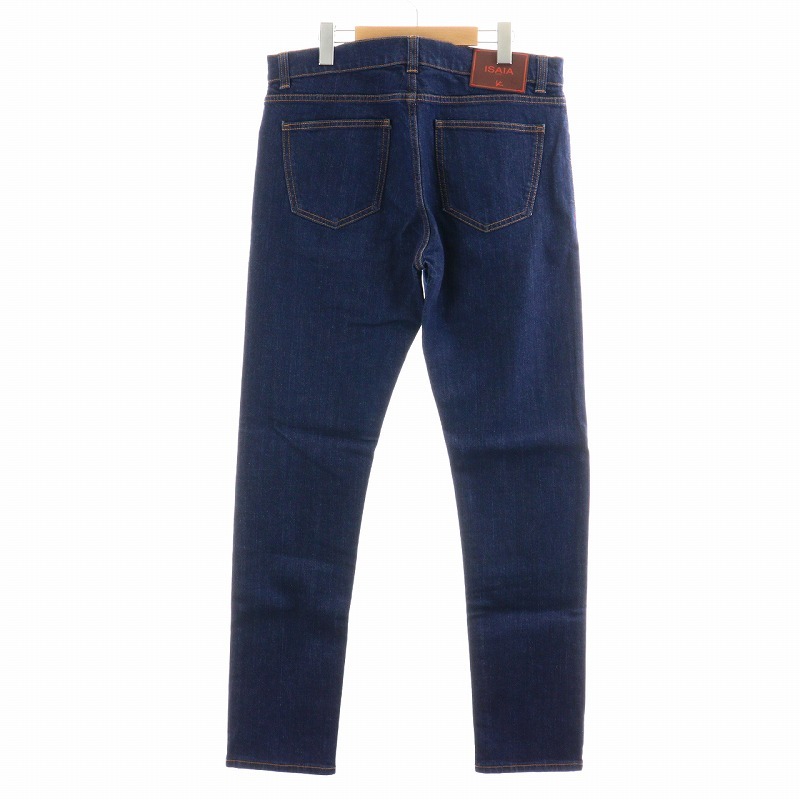 未使用品 イザイア ISAIA デニムパンツ ジーンズ ジップフライ 50 M 青