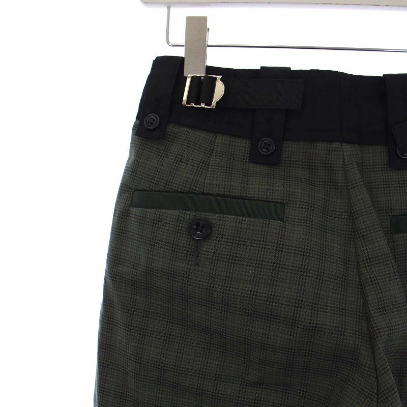 在庫僅少】 グレンチェックワイドパンツ 20SS sacai サカイ クロップド