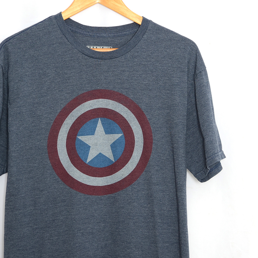 MT2257 キャプテンアメリカ マーベル MARVEL Tシャツ L 肩53 アベンジャーズ 映画 アメコミ メール便可 xq_画像1