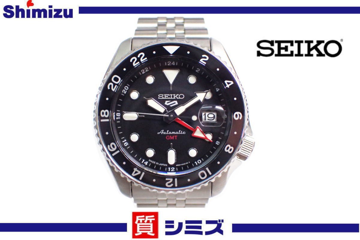 1円 SEIKO 極 ほほ セイコー5 スポーツ GMT SBSC001/4R34-00A0 自動巻