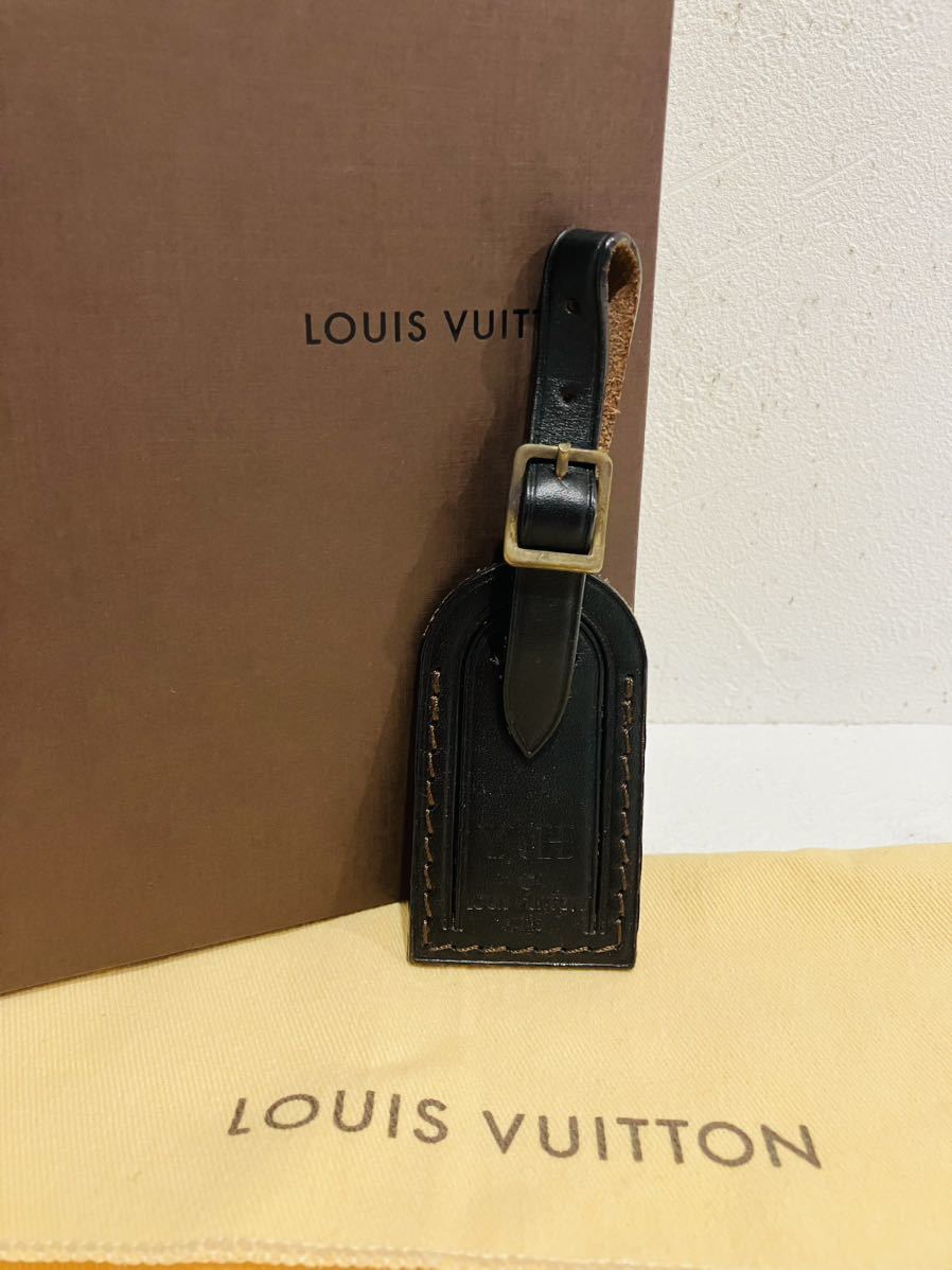 LOUIS VUITTON * Louis Vuitton name tag original leather Brown 