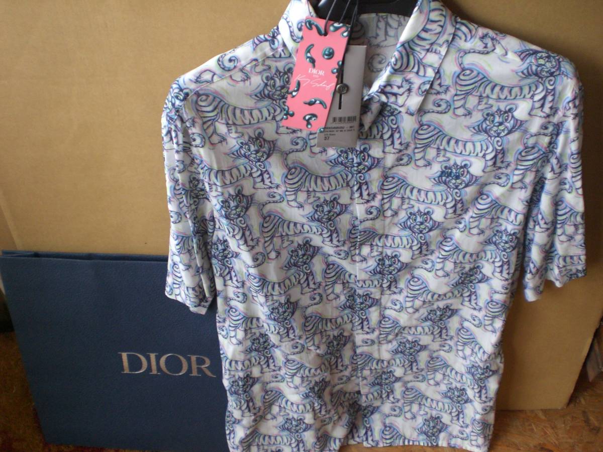 美品 ディオールオム/Dior HOMME ケニー・シャーフ トラ柄 シャツ