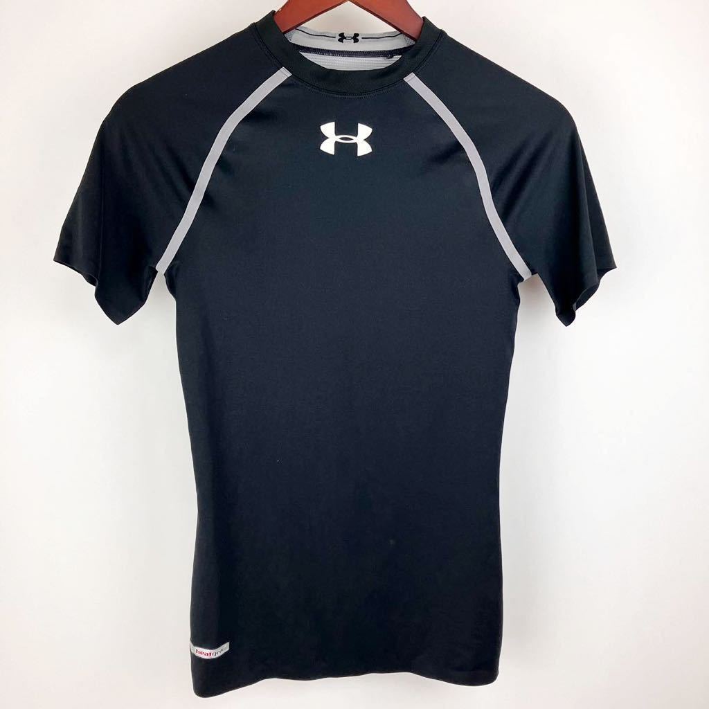 UNDER ARMOUR アンダーアーマー heatgear ヒートギア 半袖 Tシャツ メンズ M 黒 ブラック スポーツ トレーニング ウェア アンダー インナー_画像1