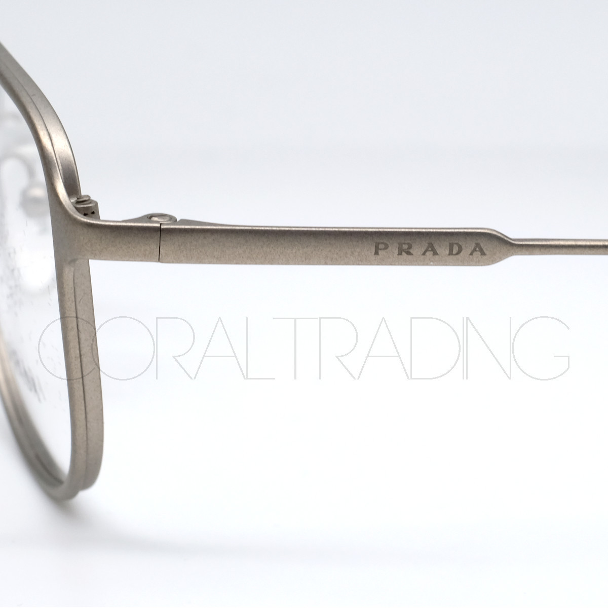 23253★新品本物！PRADA VPR58X PR58XV プラダ マットシルバー メタルフレーム シャンパンゴールド系 高級メガネ 眼鏡 メンズ  レディース