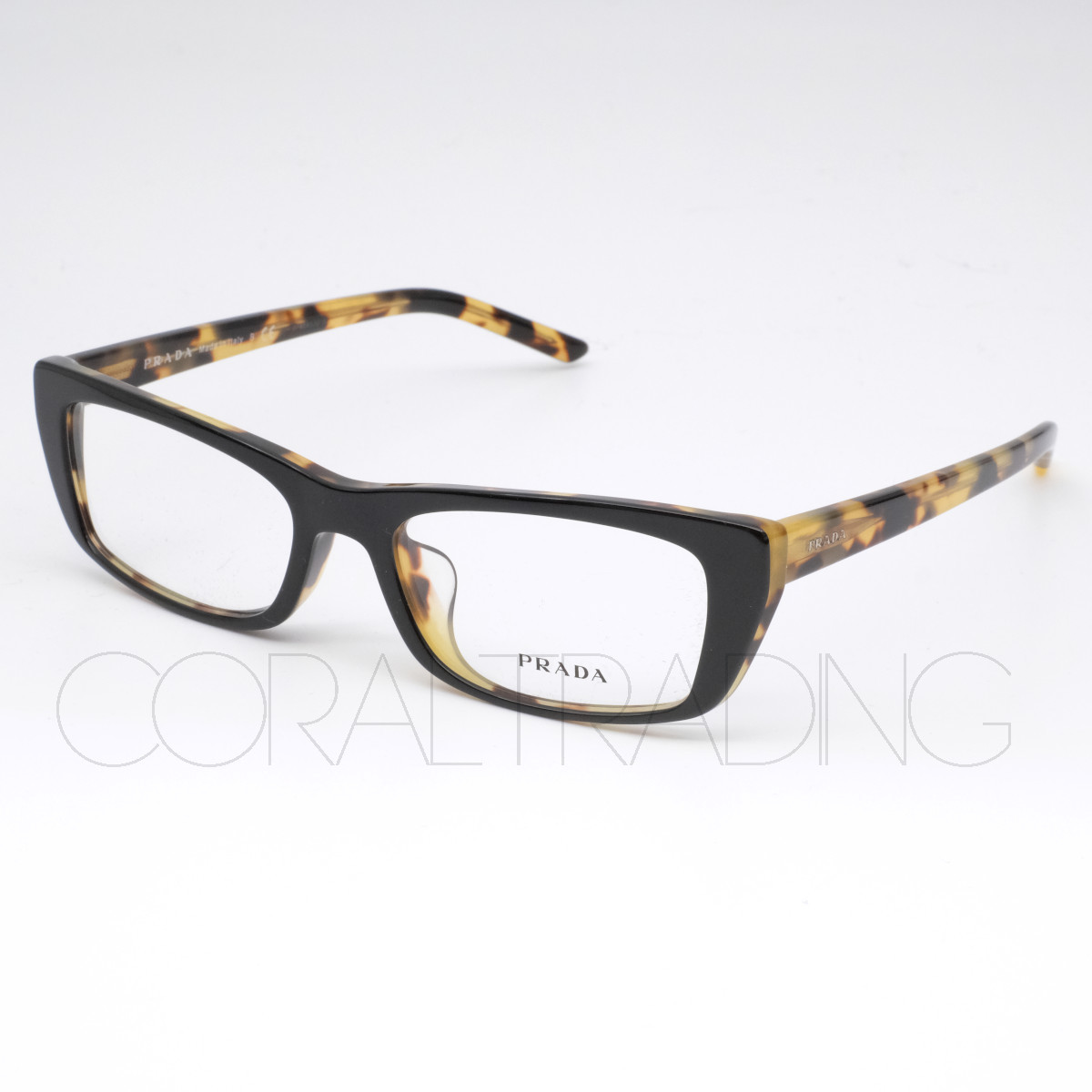 23297★新品本物 PRADA VPR10X-F ブラック/べっ甲柄 プラダ アジアンフィットモデル スクエアウェリントン メンズ レディース