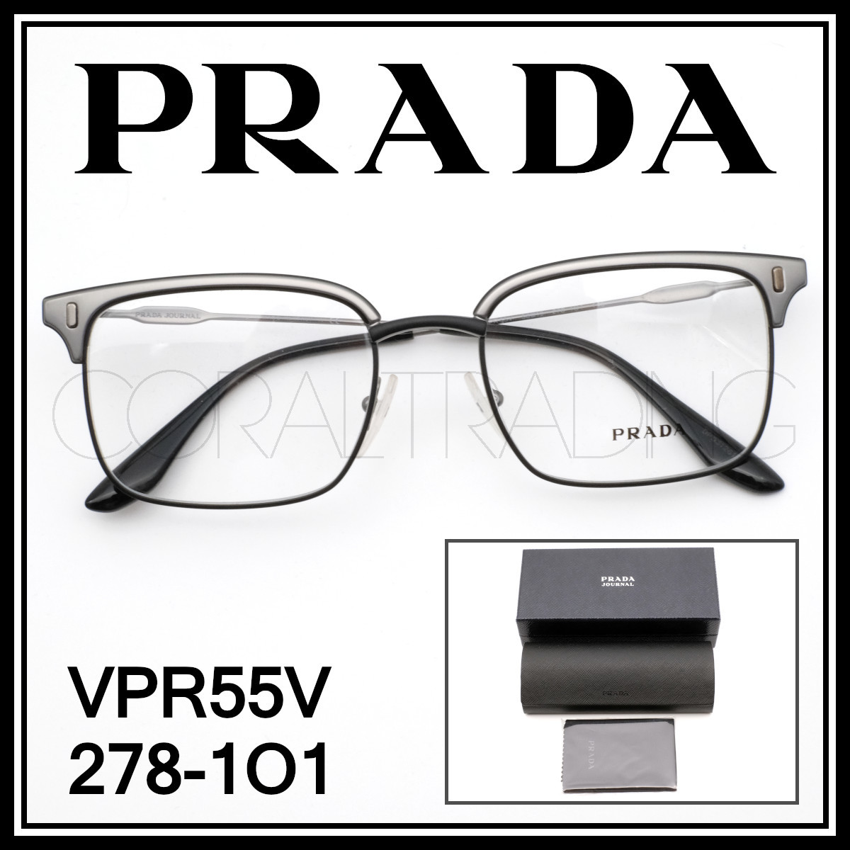 新品本物 PRADA VPRV マットガンメタル/マットブラック プラダ