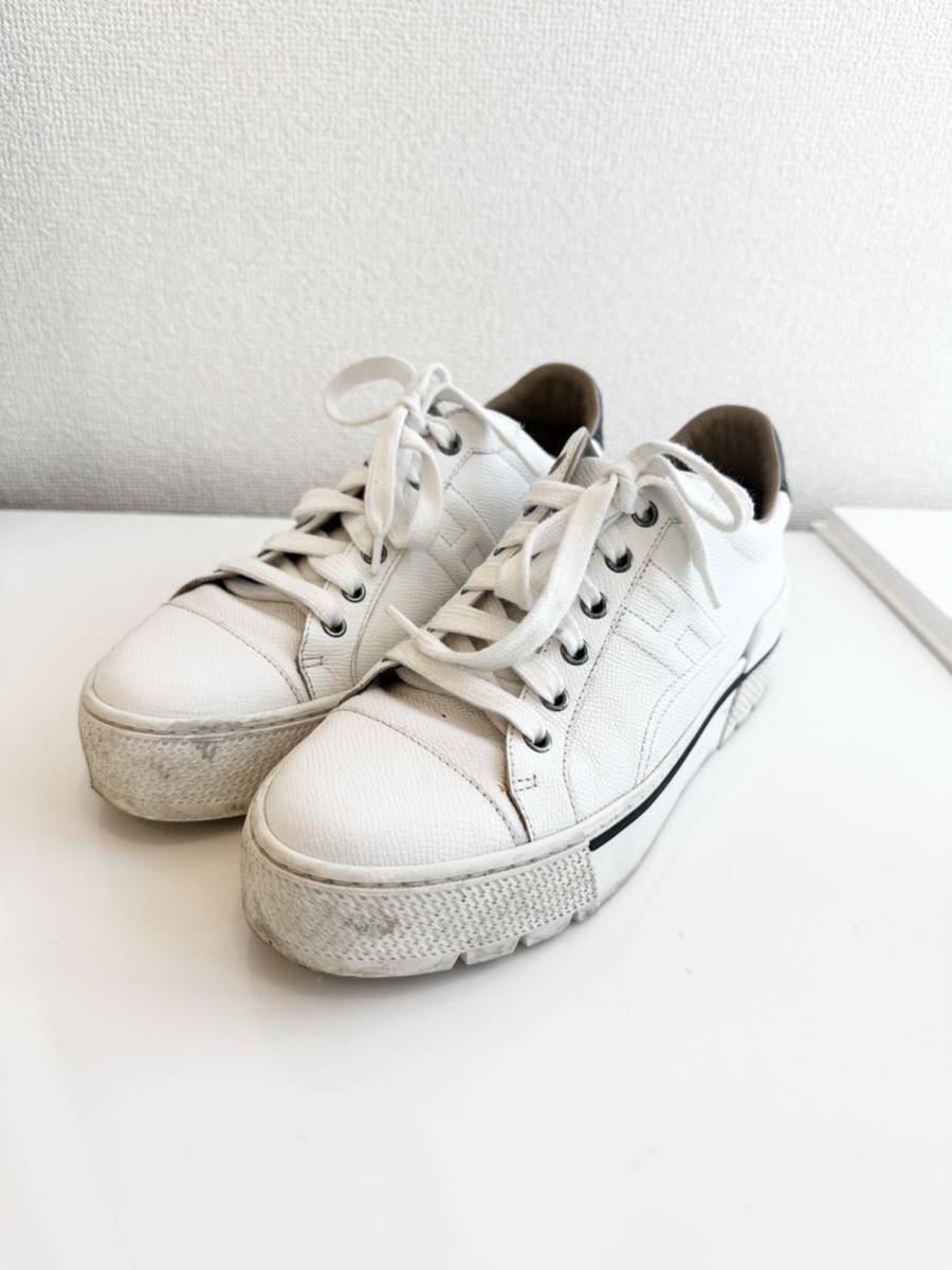 本物 美品】厚底 HERMES エルメス シューズ スニーカー ローカット