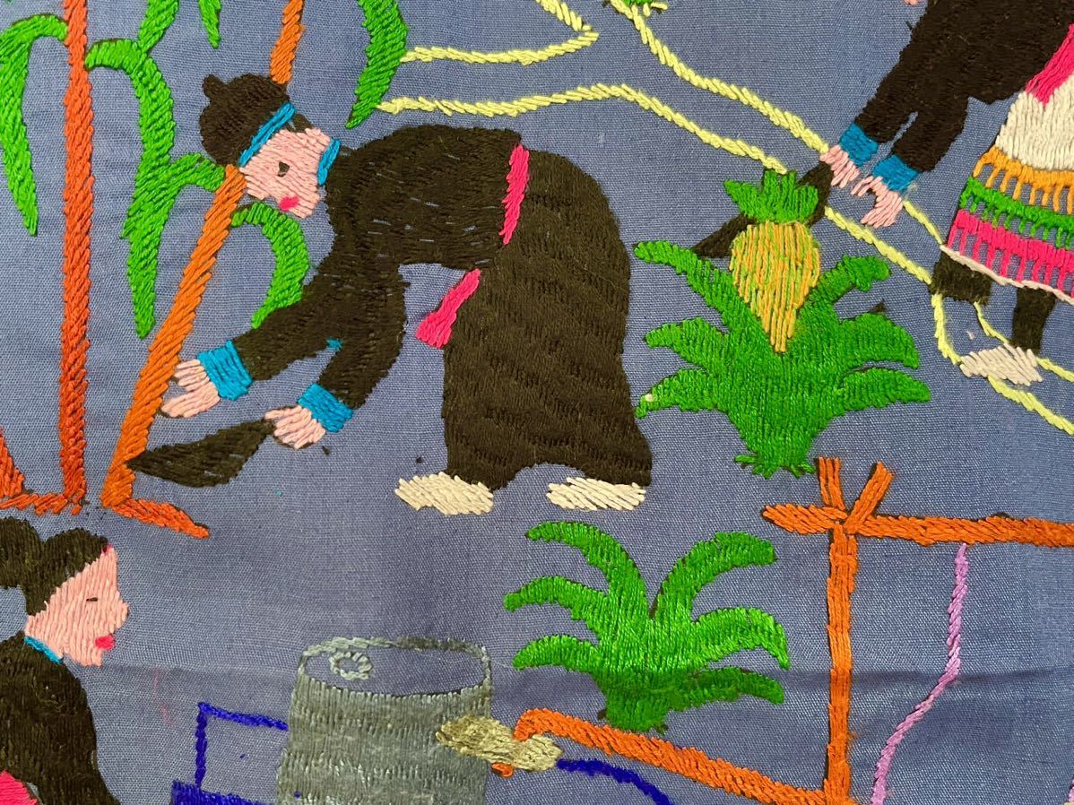 ラオス モン族 刺繍 壁掛け タペストリー 6 ラオス モン族 刺繍 壁掛け タペストリー 6