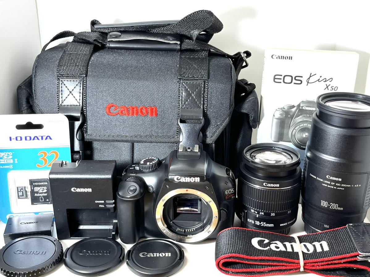 美品 キャノン Canon EOS Kiss X50 Wレンズ 動画撮影 初心者オススメ