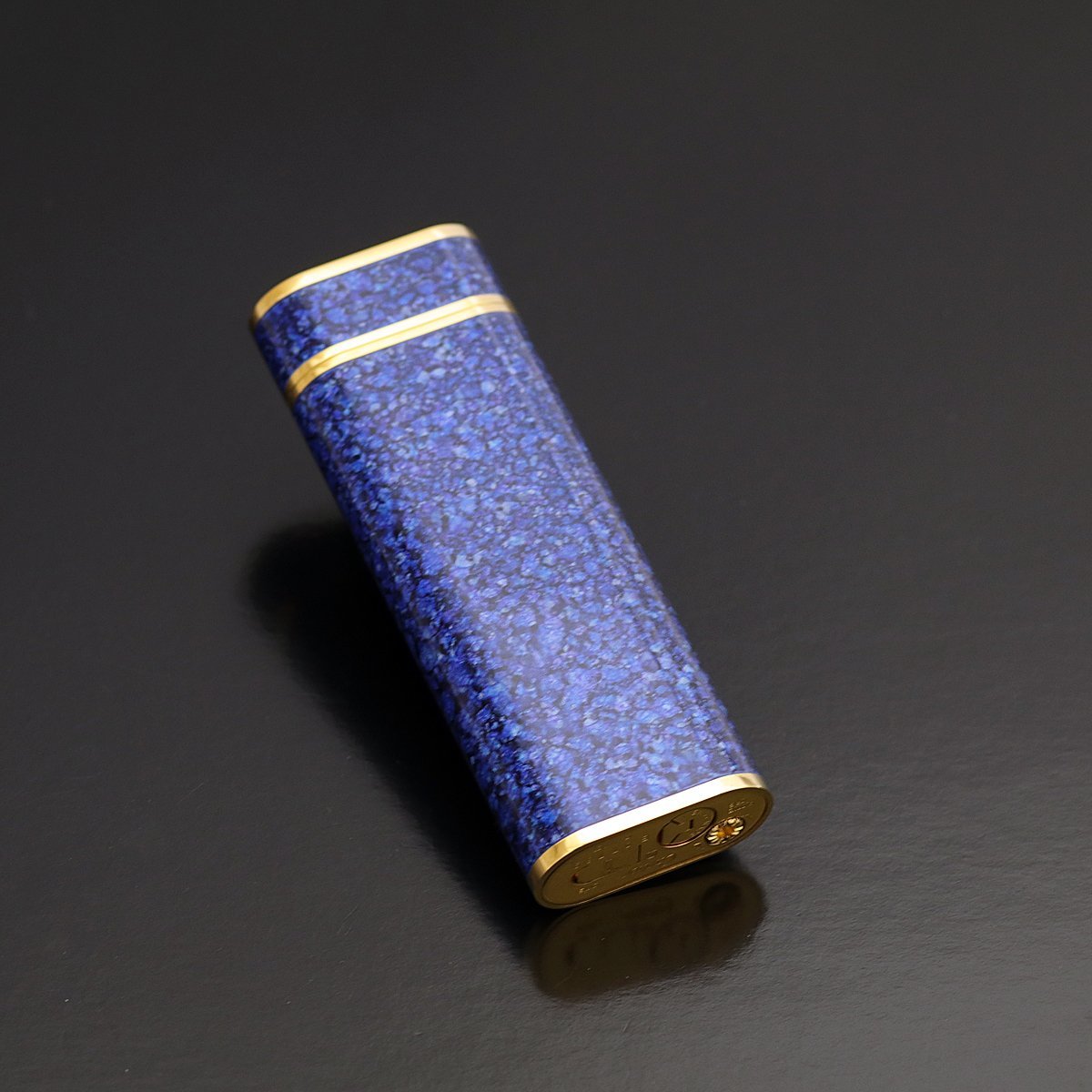 1円～ 超美品 Cartier カルティエ マスト ガスライター オーバル ブルーマーブル ラッカー CA120063 GP 箱保取他 一発着火