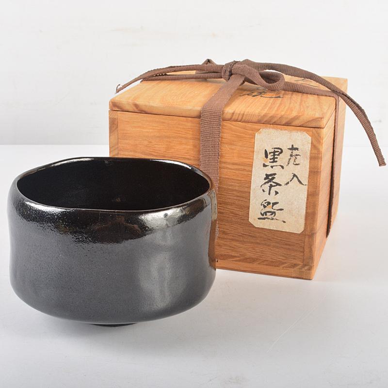 茶道具 楽吉左衛門 左入造 黒楽茶碗 時代箱付 M R5217 | www