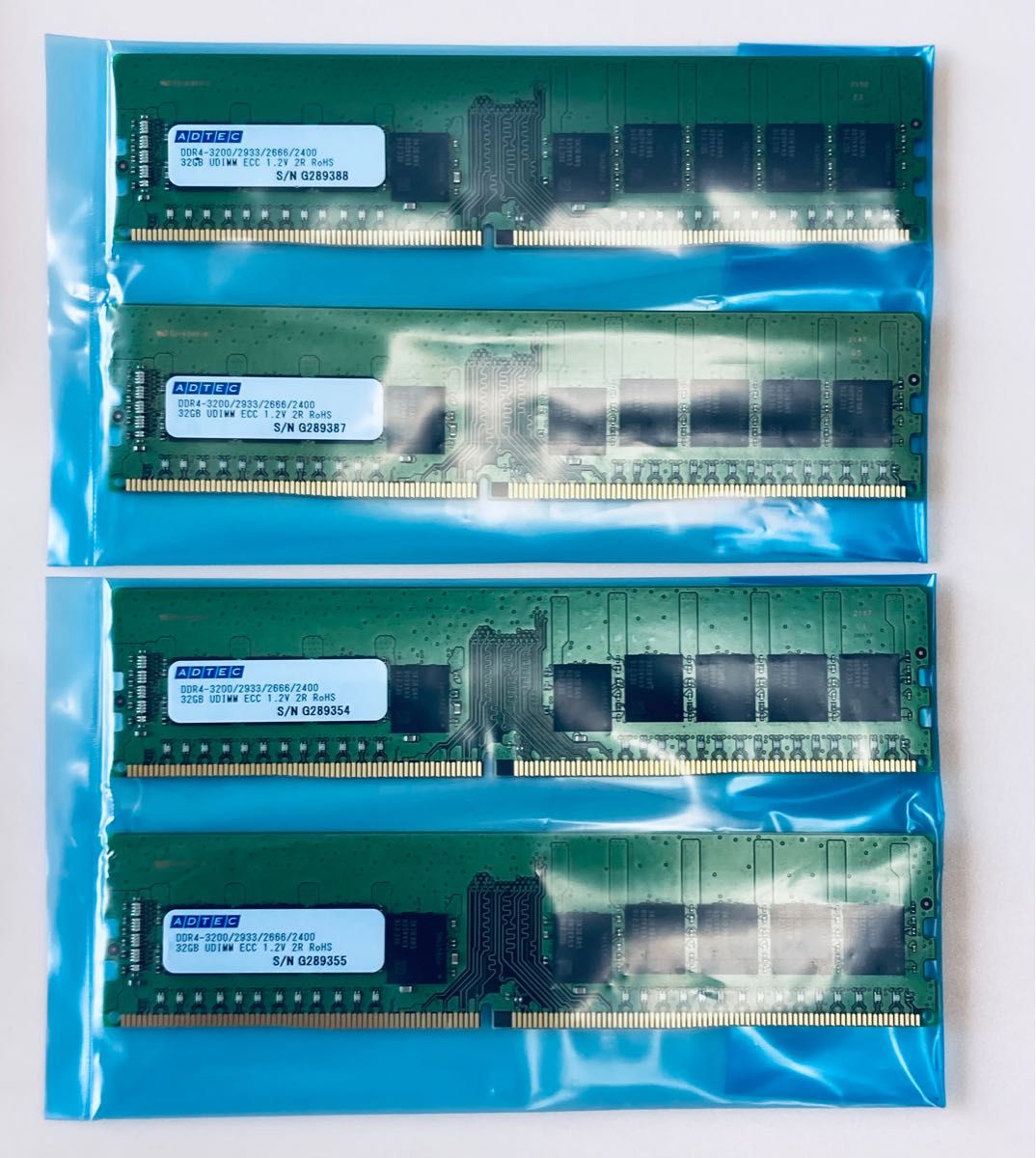 ★128GBメモリ★SAMSUNG DDR4 3200 32GBx4枚 ECC Unbuffered