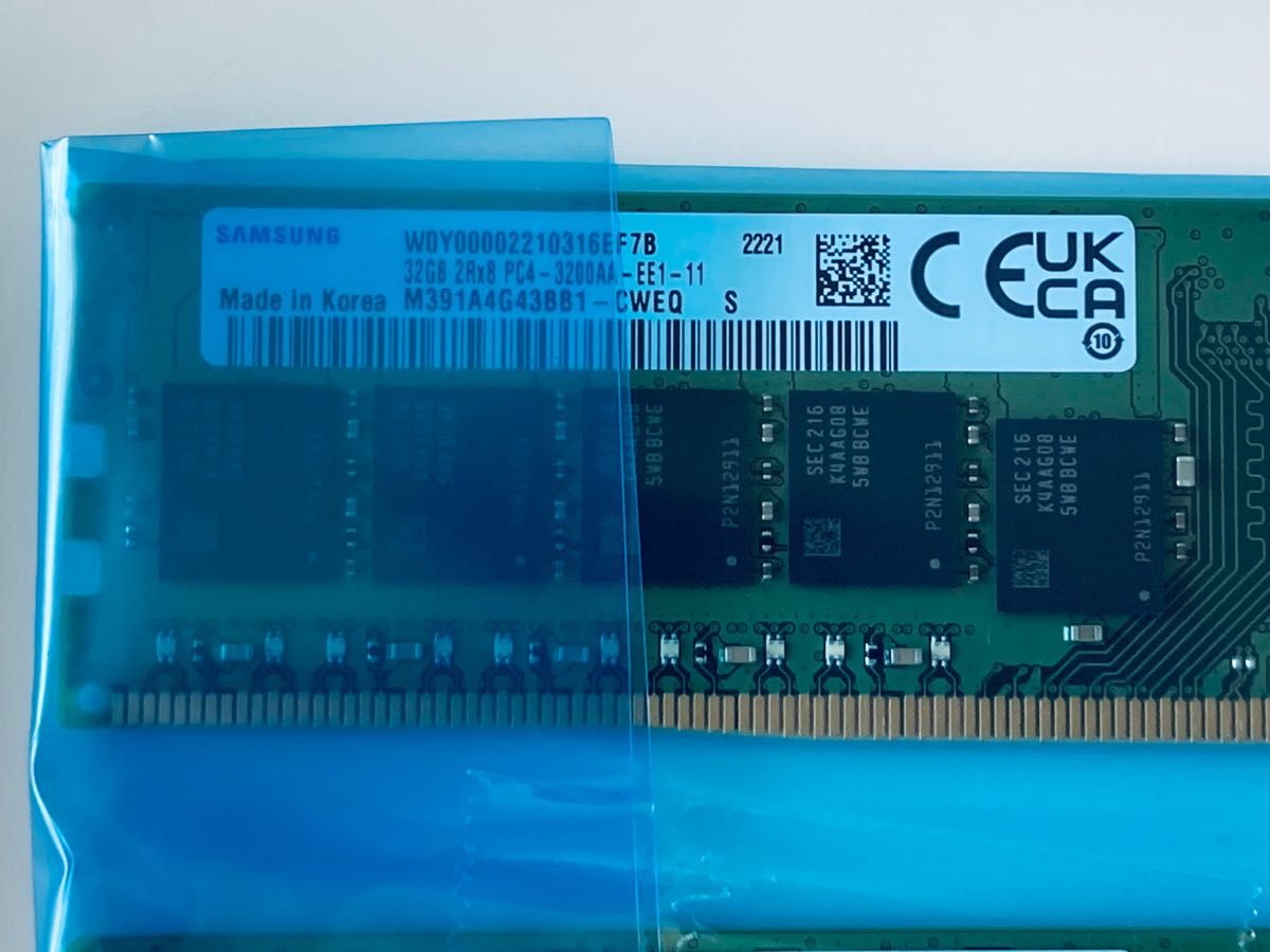 SAMSUNG DDR4 3200 32GBx4枚 ECC Unbuffered