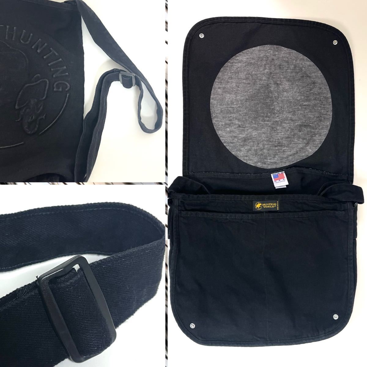 HUNTING WORLD ハンティング ワールド BLACK DENIM BAG ブラック デニムトートバッグ アメリカ製　ショルダーバッグ  ユニセックス