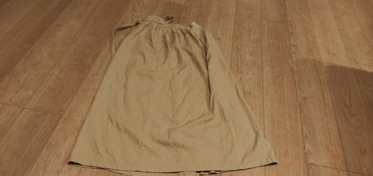 アーバンリサーチ　URBAN RESEARCH　ウエスト　　リボンベルト　美スタイル　上品　ラップスカート風　デザイン　リネン　スカート　F_画像4