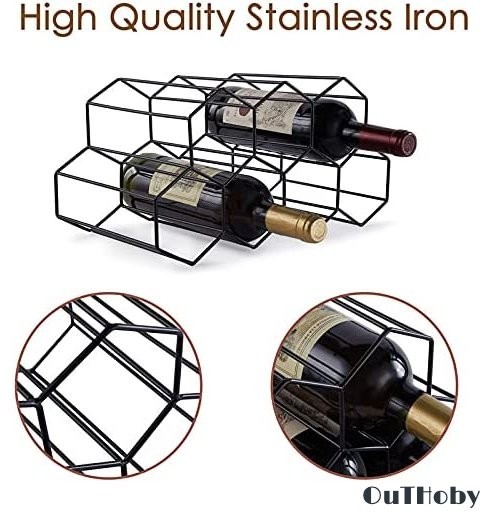 made of metal black 7 bottle storage wine bottle holder * wine rack kitchen dining living * stylish objet d'art interior 