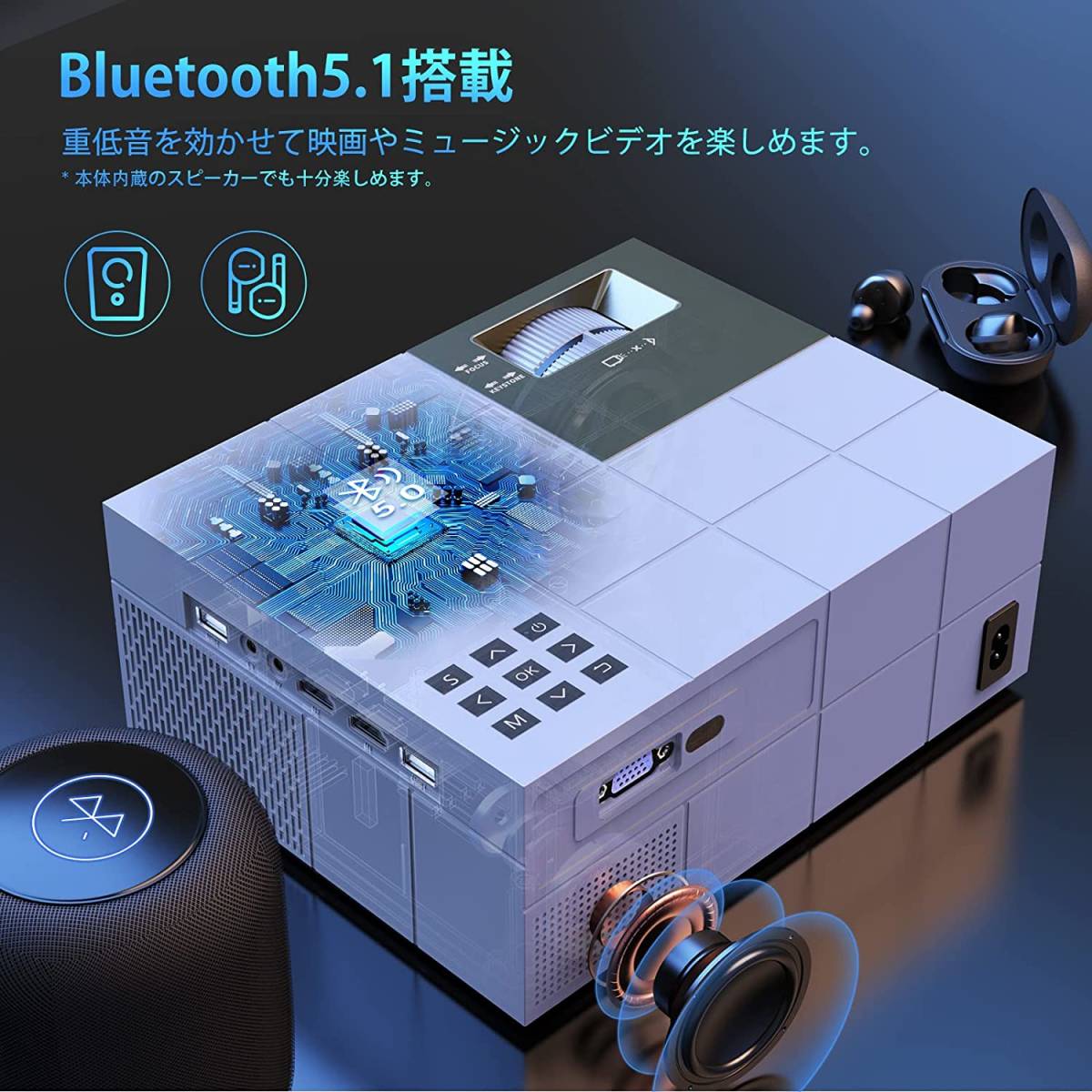 新品 2022モデル&100型スクリーン付き YOWHICK 5GWiFi プロジェクター