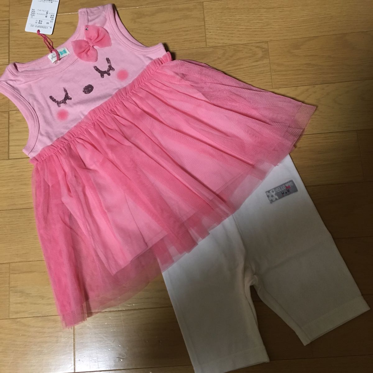 送料込　新品 kp 90cm チュニック パンツ セット Tシャツ ミミちゃん ニットプランナー トップス 女の子 ベビー キッズ_画像1