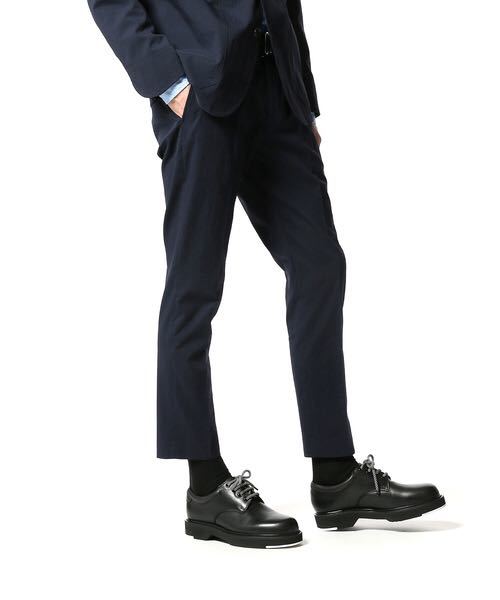 [SOPHNET.] Sophnet COOL MAX SEERSUCKER SLIM-FIT SLACKSsia футбол стрейч узкие брюки слаксы S темно-синий прекрасный товар сделано в Японии 