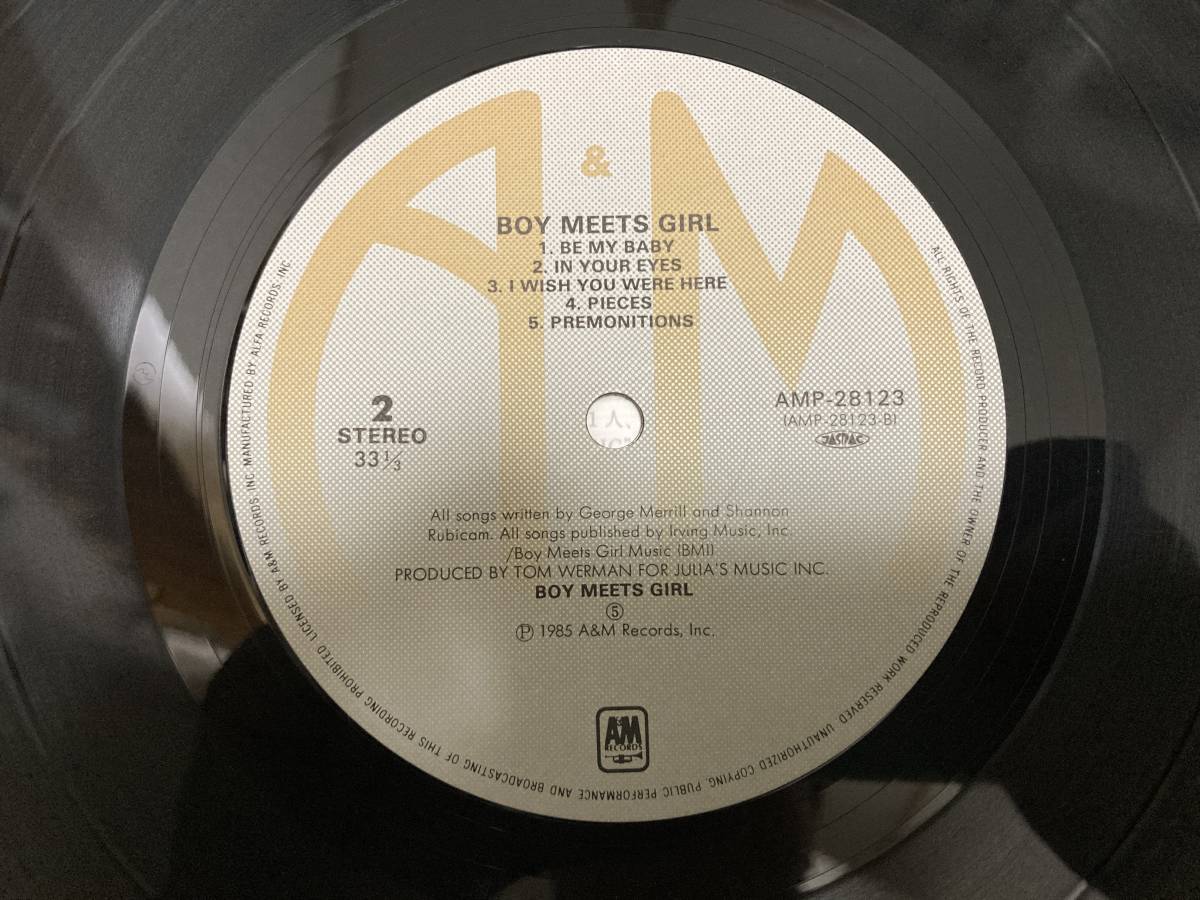 【LP】BOY MEETS GIRL ボーイ・ミーツ・ガール ☆ Oh Girl 85年 国内盤 A&M アナログ 80sポップ 名盤 インナー付き シュリンク残 良品_画像5